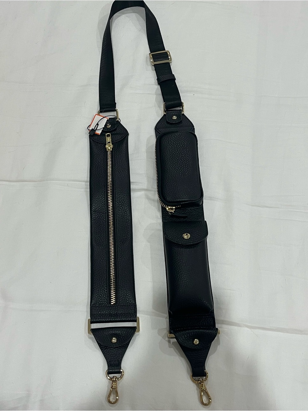 Bandolier Black Leather Crossbody Card & Strap Organizer - Picture 5 of 8